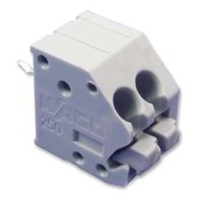 WAGO 250 Series PCB Female Solder Pin Lighting Connector, 2-Pole, 10A, 630V, Grey, 3.5mm Pitch 250-202