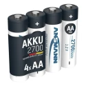 Ansmann Nickel Metal Hydride Rechargeable AA Battery 1.2 V 2.7 Ah Pack of 4 5030842