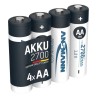 Ansmann Nickel Metal Hydride Rechargeable AA Battery 1.2 V 2.7 Ah Pack of 4 5030842