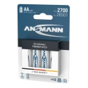 Ansmann Nickel Metal Hydride Rechargeable AA Battery 1.2 V 2.7 Ah Pack of 4 5030842