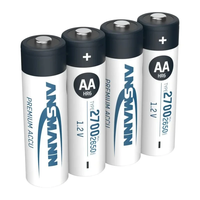 Ansmann Nickel Metal Hydride Rechargeable AA Battery 1.2 V 2.7 Ah Pack of 4 5030842