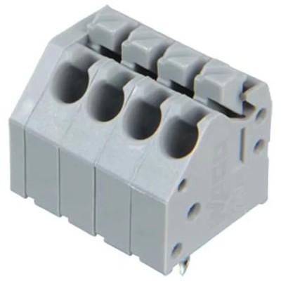 WAGO 250 Series 4-Pole PCB Terminal Block Female Push-in 630V 10A 0.2-1.5mm² Copper Alloy Contact 250-204