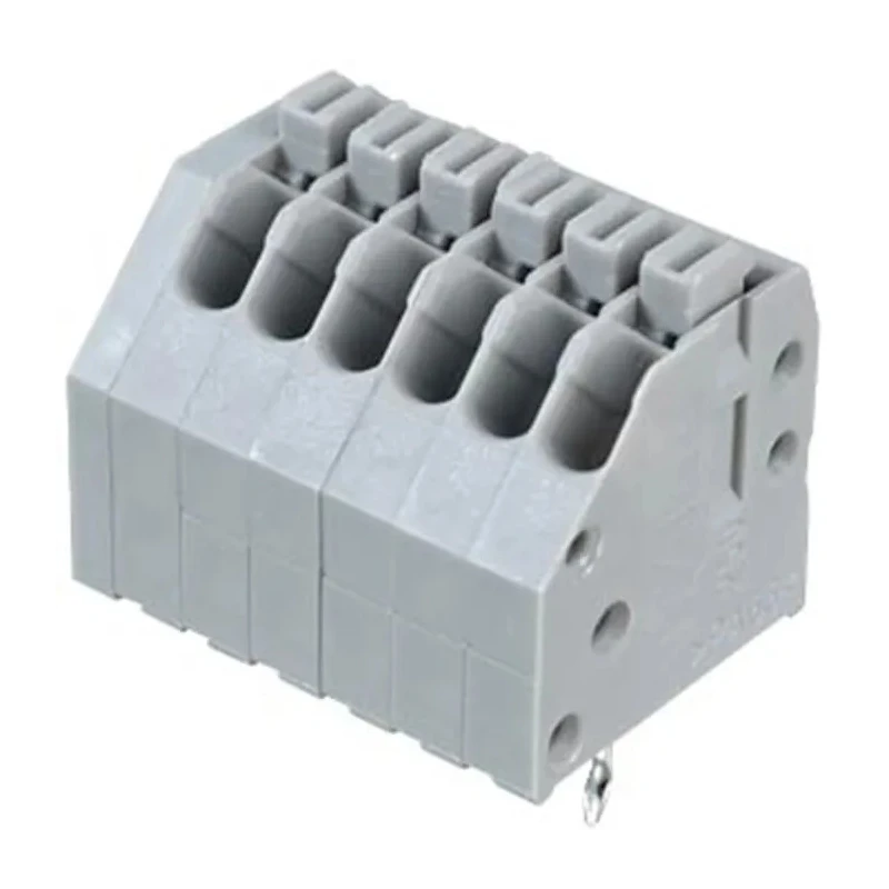 WAGO 250 Series PCB Female Solder Pin Lighting Connector, 6-Pole, 2.5mm Pitch, 320V, Grey 250-406