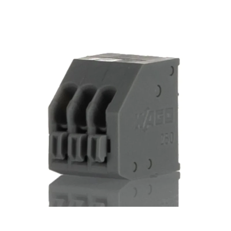 WAGO 250 Series 3-Pole PCB Terminal Block Female Solder Pin, 320V, 4A/5A, Grey, 2.5mm Pitch 250-403
