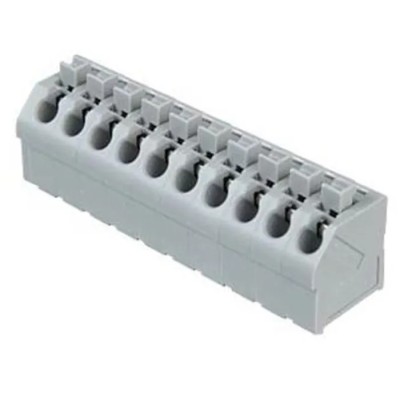 WAGO 250 Series PCB Female Solder Pin Lighting Connector, 10-Pole, 10A/17.5A/2A, 5mm Pitch, Grey 250-510