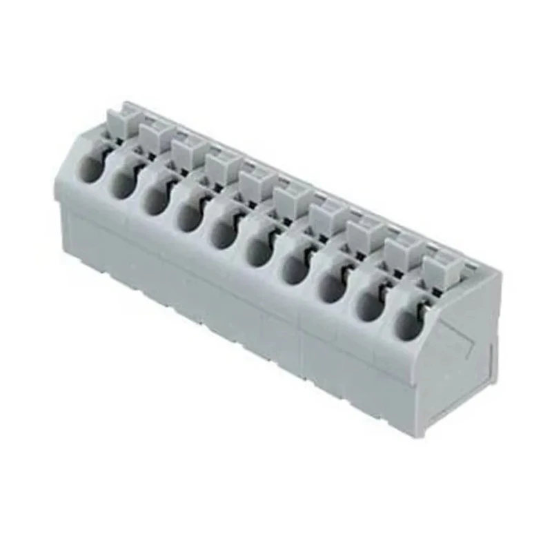 WAGO 250 Series PCB Female Solder Pin Lighting Connector, 10-Pole, 10A/17.5A/2A, 5mm Pitch, Grey 250-510