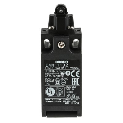 Omron D4n Series Roller Plunger Interlock Switch, 1 NO/1 NC, IP67 
