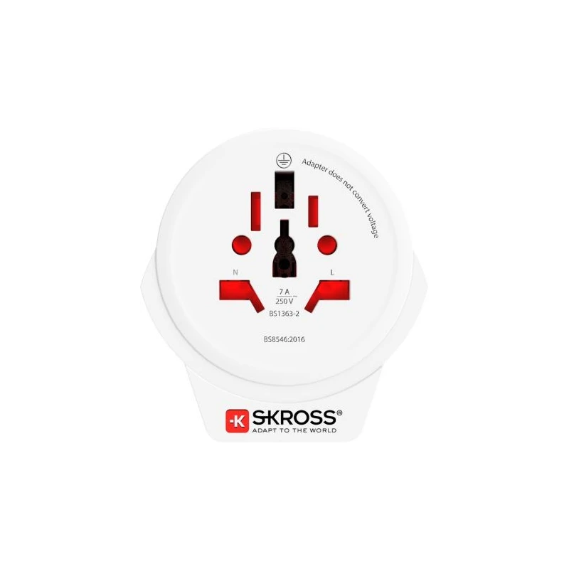 SKROSS Travel Adapter World UK, 13A, 250V USB Charging Port SKR-0087RS