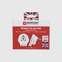 SKROSS Travel Adapter World UK, 13A, 250V USB Charging Port SKR-0087RS