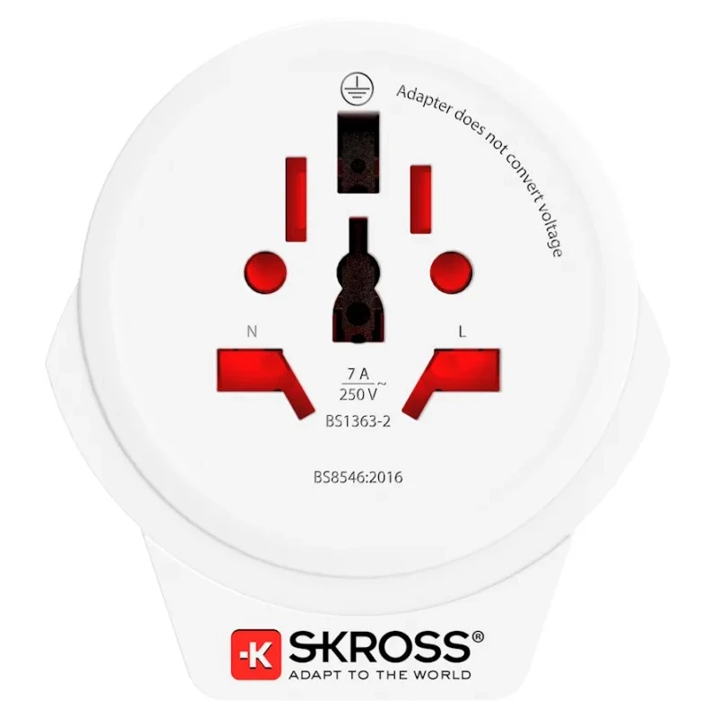 SKROSS Travel Adapter World UK, 13A, 250V USB Charging Port SKR-0087RS