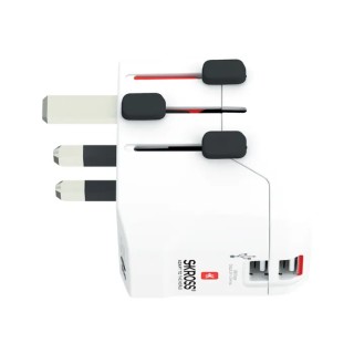 SKROSS Travel Adapter & Converter 6.3A 250V Euro Type F Schuko Plug Retractable Plugs SKR-0085RS