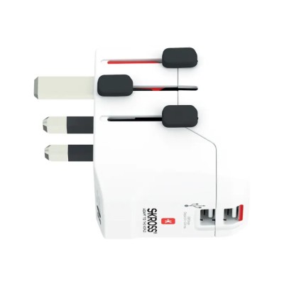 SKROSS Travel Adapter & Converter 6.3A 250V Euro Type F Schuko Plug Retractable Plugs SKR-0085RS