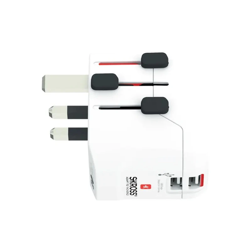 SKROSS Travel Adapter & Converter 6.3A 250V Euro Type F Schuko Plug Retractable Plugs SKR-0085RS