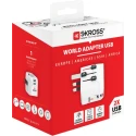 SKROSS Travel Adapter & Converter 6.3A 250V Euro Type F Schuko Plug Retractable Plugs SKR-0085RS