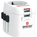 SKROSS Travel Adapter & Converter 6.3A 250V Euro Type F Schuko Plug Retractable Plugs SKR-0085RS