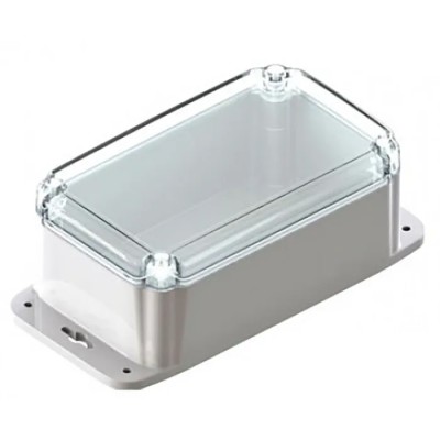 CAMDENBOSS Flanged 72 Series Grey Transparent Lid Polycarbonate Enclosure IP66 78.5 mm x 193.8 mm x 117.6 mm CHD7211GY