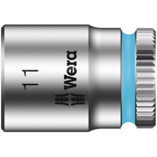 Wera Socket 1/4 in Drive 11 mm 6 Point Hex Chrome Vanadium Steel 23mm Overall Length 05003510001