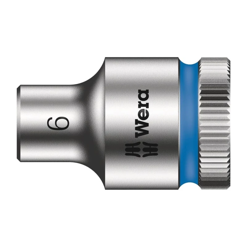 Wera 3/8 in Drive 6 mm 6 Point Hex Socket, Chrome Vanadium Steel, 29mm Overall Length 05003551001