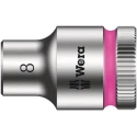 Wera 3/8 in Drive 8 mm 6 Point Hex Chrome Vanadium Steel Socket, 29mm Overall Length 05003553001