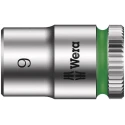 Wera 1/4 in Drive 9 mm 6 Point Hex Socket Chrome Vanadium Steel, 23mm Overall Length 05003508001