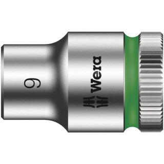 Wera 3/8 in Drive 9 mm 6 Point Hex Socket Chrome Vanadium Steel 29mm Overall Length 05027109001