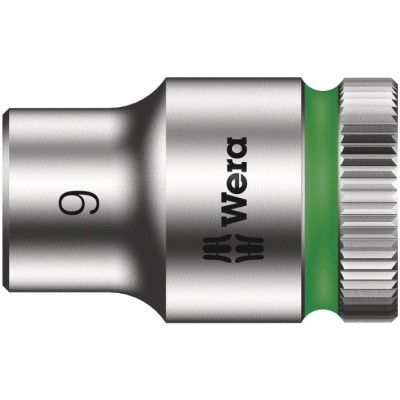 Wera 3/8 in Drive 9 mm 6 Point Hex Socket Chrome Vanadium Steel 29mm Overall Length 05027109001