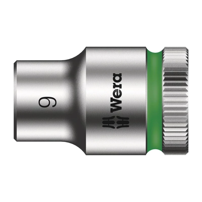 Wera 3/8 in Drive 9 mm 6 Point Hex Socket Chrome Vanadium Steel 29mm Overall Length 05027109001