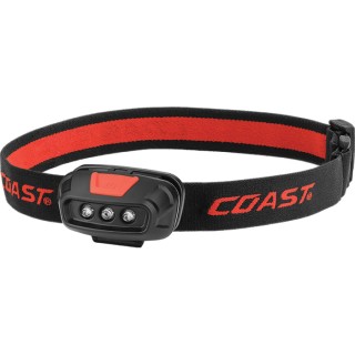 Coast Black LED Head Torch 37 lm, Flood Beam, IPX4 Weather Resistant, 2 AAA Batteries FL14 Black
