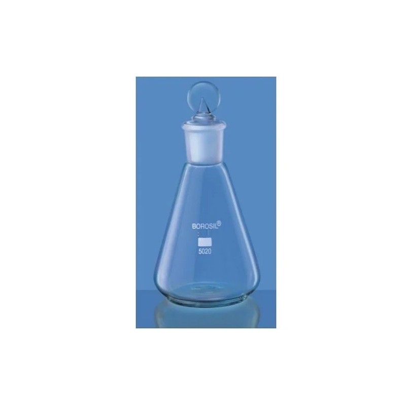 borosil-erlenmeyer-conical-flask-narrow-mouth-with-i-c-joint-glass-stopper-25-ml-5020009-41064-1