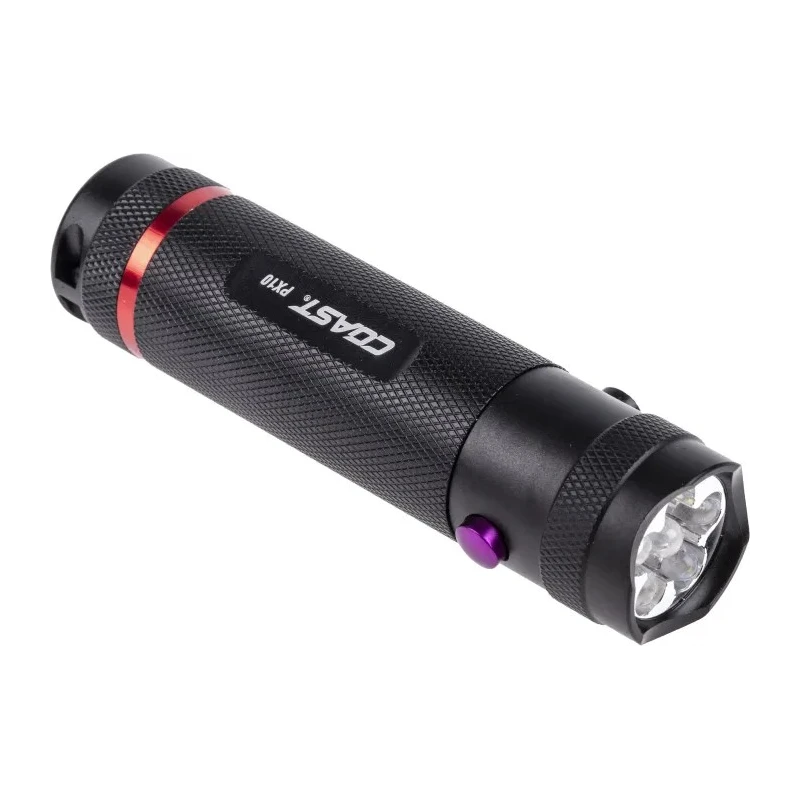 Coast UV LED Torch Black 59 lm, Aluminium Housing, 3x AAA Batteries, 101 mm PX10