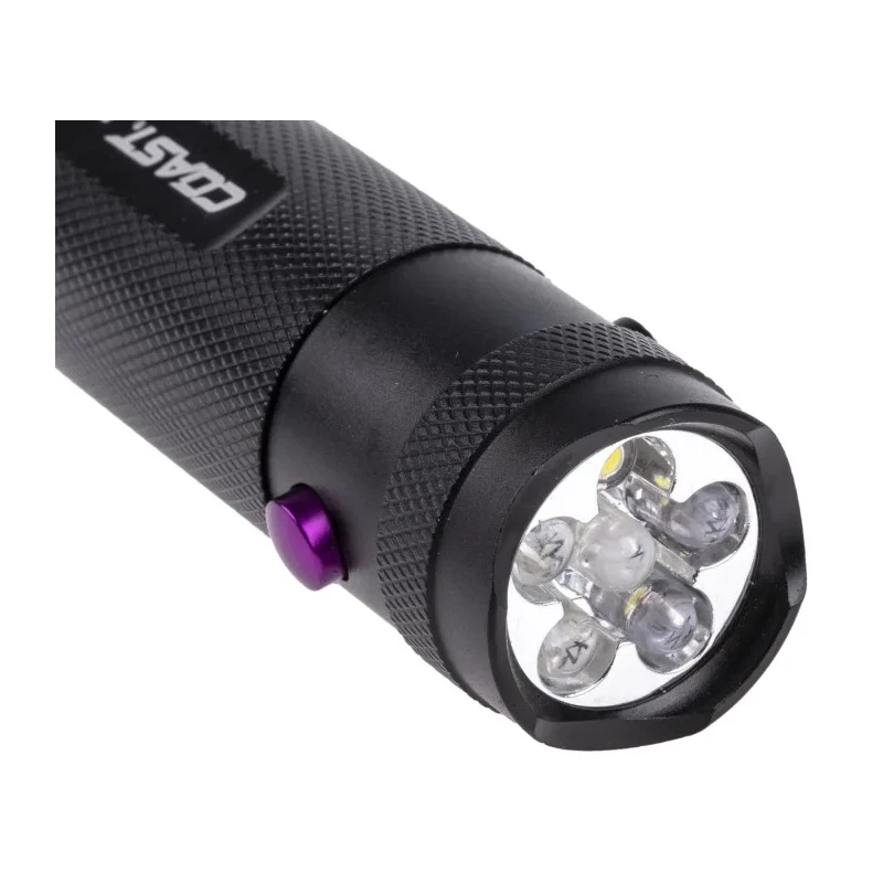 Coast UV LED Torch Black 59 lm, Aluminium Housing, 3x AAA Batteries, 101 mm PX10