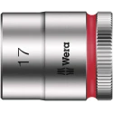 Wera 3/8 in Drive 17 mm 6 Point Hex Socket Chrome Vanadium Steel, Chrome Plated Finish 30mm Overall Length 05003562001