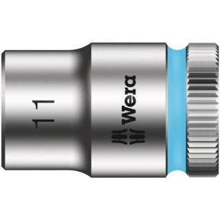 Wera 3/8 in Drive 11 mm 6 Point Hex Socket Chrome Vanadium Steel, 29mm Overall Length 05003556001