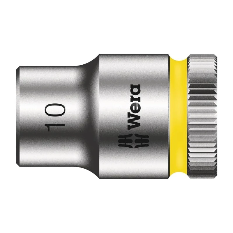 Wera 3/8 in Drive Chrome Vanadium Steel 10 mm 6 Point Hex Socket, 29mm Overall Length 05003555001