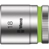 Wera 3/8 in Drive 18 mm 6 Point Hex Socket Chrome Vanadium Steel, 30mm Overall Length 05003563001