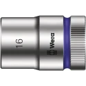 Wera Chrome Vanadium Steel 16 mm 6 Point Hex Socket with 1/2 in Drive, 37mm Overall Length 05003607001
