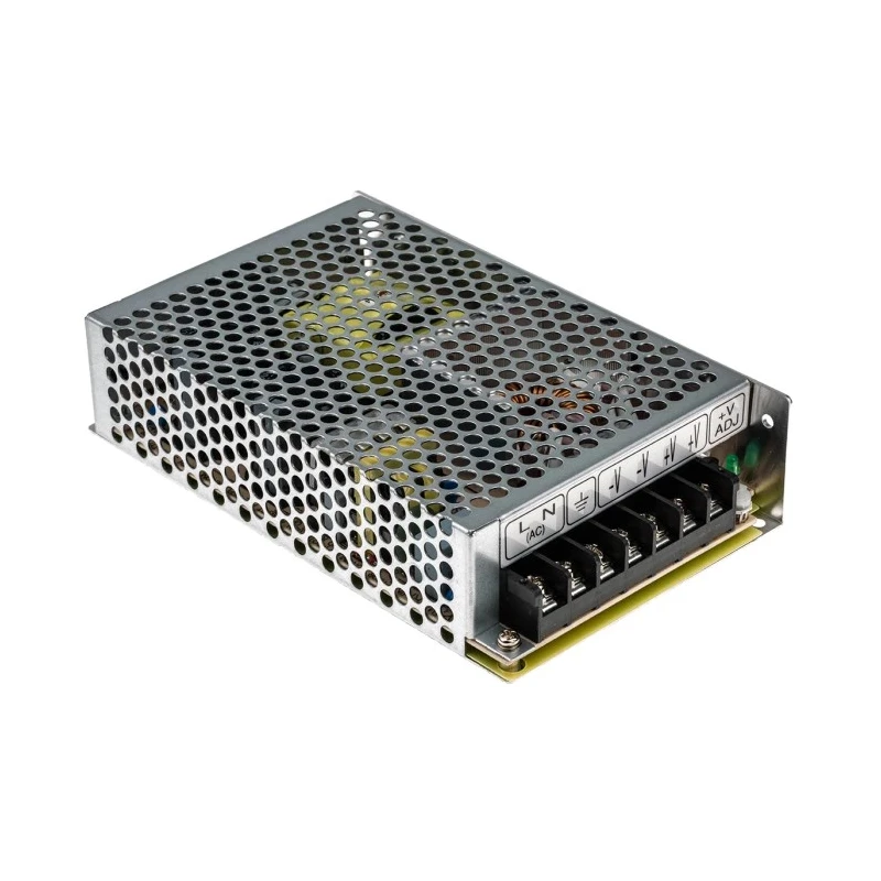 MEAN WELL Switching Power Supply 12V DC, 102W, 8.5A Output, Universal Input 88-264V AC, Chassis Mount RS-100-12