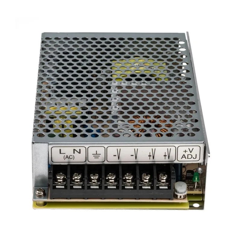 MEAN WELL Switching Power Supply 12V DC, 102W, 8.5A Output, Universal Input 88-264V AC, Chassis Mount RS-100-12