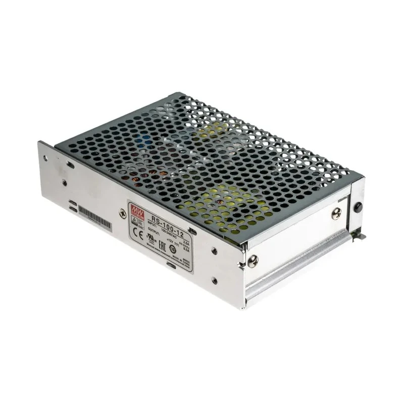 MEAN WELL Switching Power Supply 12V DC, 102W, 8.5A Output, Universal Input 88-264V AC, Chassis Mount RS-100-12