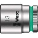 Wera 1/4 in Drive 13 mm 6 Point Hex Socket Chrome Vanadium Steel 23mm Overall Length 05003512001