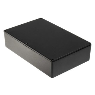RS PRO Die Cast Aluminium Enclosure Black Lid 55.9 mm Height x 222.1 mm Length x 145.9 mm Width 621-4968