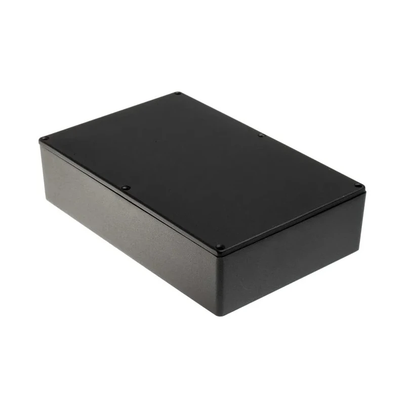 RS PRO Die Cast Aluminium Enclosure Black Lid 55.9 mm Height x 222.1 mm Length x 145.9 mm Width 621-4968