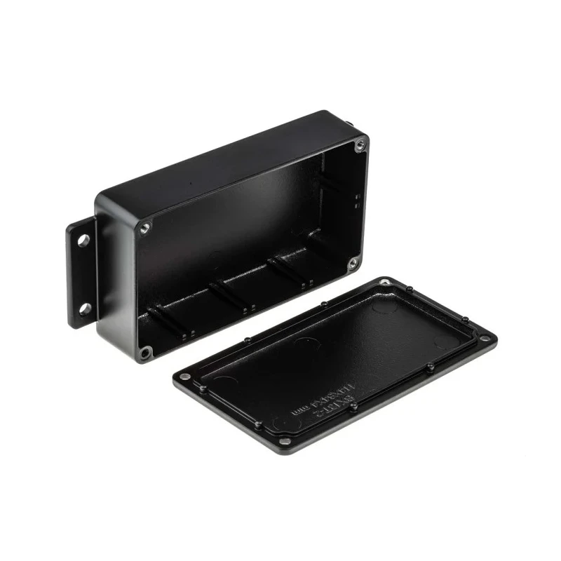 RS PRO Flanged Black Black Lid Die Cast Aluminium Enclosure IP66 30mm x 139.7mm x 63.8mm 621-5012