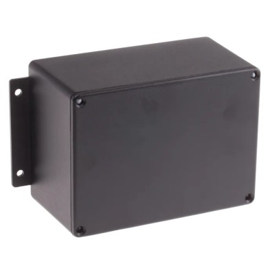 RS PRO Flanged Black Black Lid Die Cast Aluminium Enclosure IP66 76.5 mm x 168.7 mm x 101.6 mm 621-5034