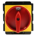 Eaton 3-Pole Panel Mount Isolator Switch, Red Handle, IP65, 125A, 45 kW, Rotary Actuator, Series P5-125 
