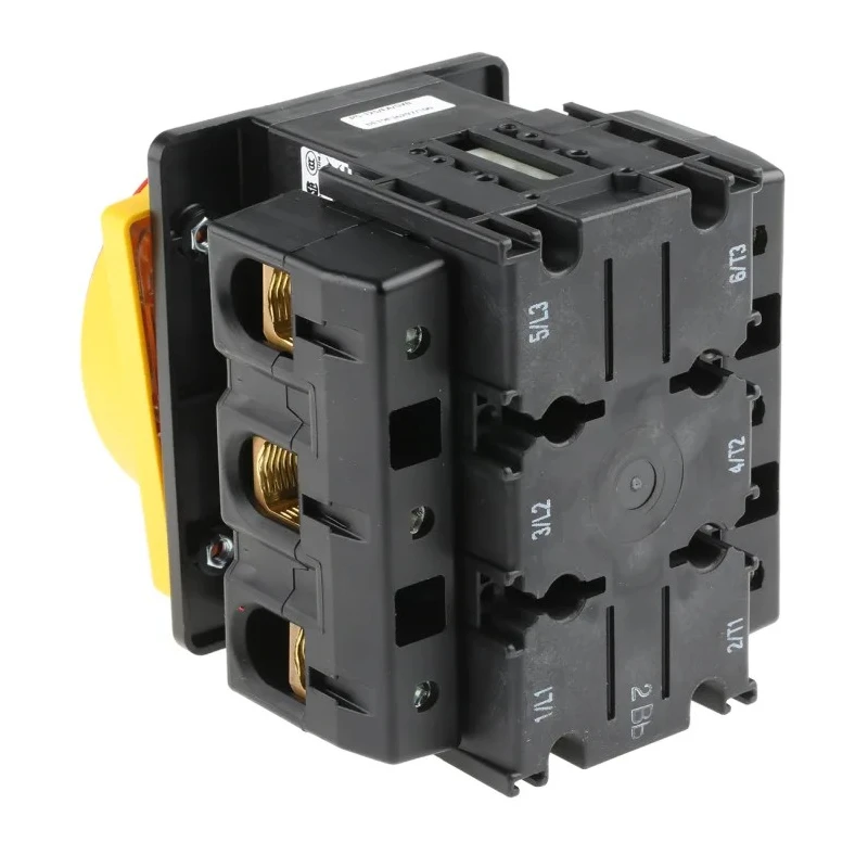 Eaton 3-Pole Panel Mount Isolator Switch, Red Handle, IP65, 125A, 45 kW, Rotary Actuator, Series P5-125 