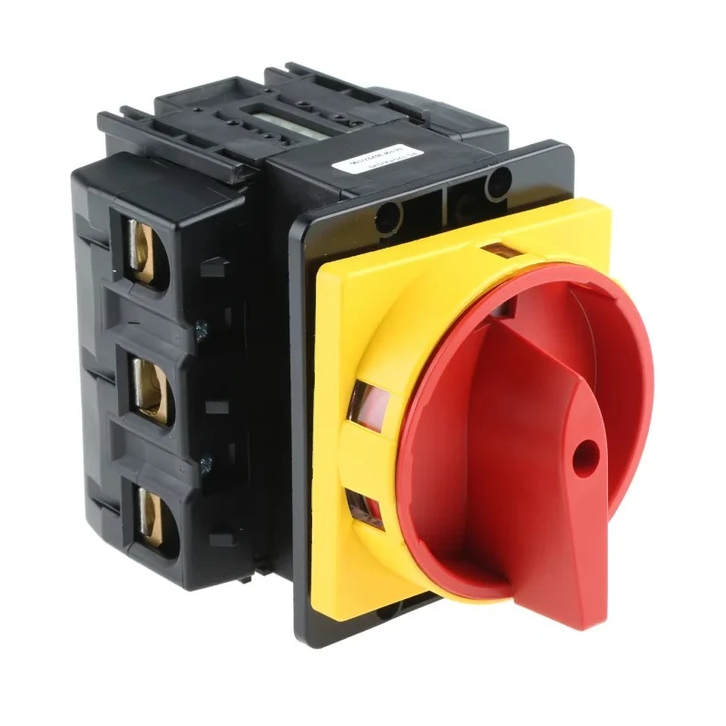 Eaton 3-Pole Panel Mount Isolator Switch, Red Handle, IP65, 125A, 45 kW, Rotary Actuator, Series P5-125 