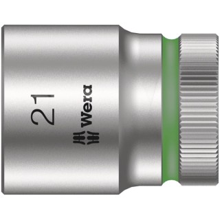 Wera 1/2 in Drive 21 mm 6 Point Hex Socket Chrome Vanadium Steel 37mm Overall Length 05003612001