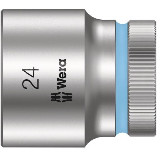 Wera 1/2 in Drive 24 mm 6 Point Hex Socket Chrome Vanadium Steel 37mm Overall Length 05003614001