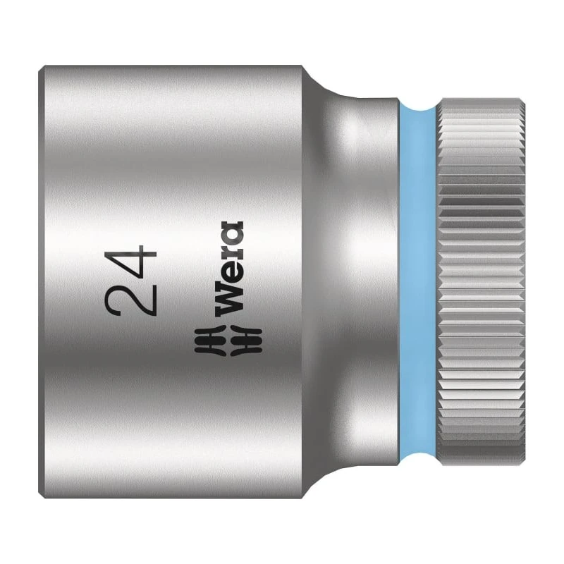 Wera 1/2 in Drive 24 mm 6 Point Hex Socket Chrome Vanadium Steel 37mm Overall Length 05003614001